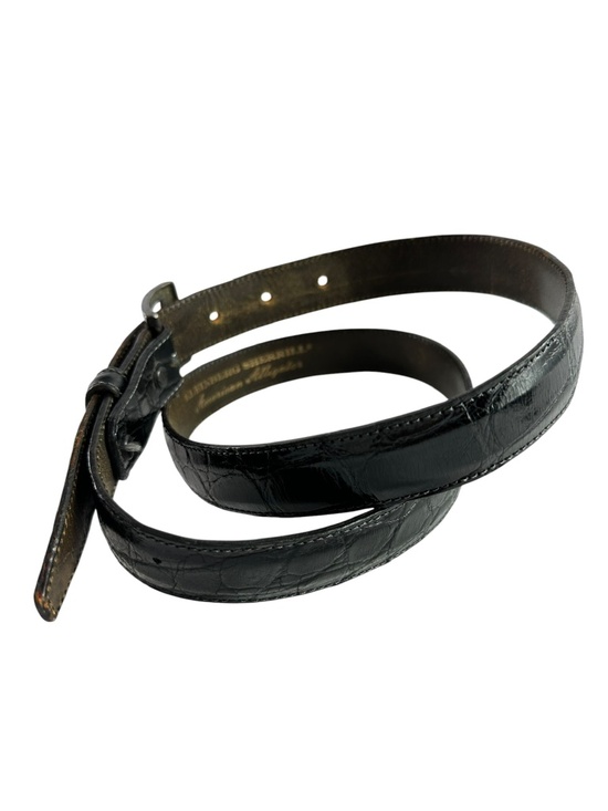 Genuine Vintage KLEINBERG SHERRILL Black Alligator Belt Size 34 1986 Unisex main image 13